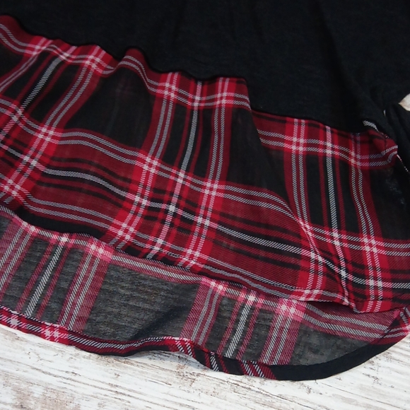 Rue21 Charcoal Gray Plaid Lightweight Hoodie Top - Picture 2 of 8